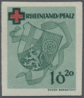 Französische Zone - Rheinland Pfalz: 1949, 10+20 Pf Rotes Kreuz Als Ungezähnt Po - Andere & Zonder Classificatie