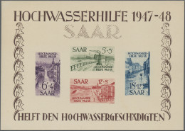 Saarland (1947/56): 1948, Block-Paar Hochwasserhilfe Als Ministerblocks (Auflage - Unused Stamps
