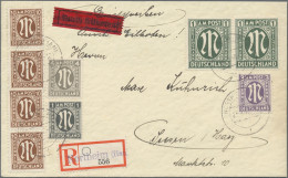 Bizone: 1946, 2x 1 RM AM-Post Mit ZuF Auf Echt Gelaufenem Um 4 Pf. überfrankiert - Other & Unclassified