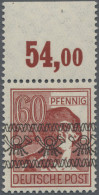 Bizone: 1948, 60 Pf Braunkarmin Netzaufdruck, Durchgezähntes Oberrandstück Im Pl - Sonstige & Ohne Zuordnung