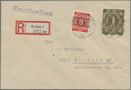 Bizone: 1948, 1 RM Mit Netzaufdruck Und 8 Pf Mit Bandaufdruck In Mischfrankatur - Other & Unclassified