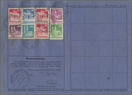 Bizone: 1952, 3 DM In Bauten-Marken Als Einzahlungsbestätigung Auf Postsparkarte - Other & Unclassified
