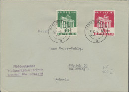 Bizone: 1948, 10 Und 20 Pf Berlin-Hilfe Jeweils Als MiF Auf Zwei Portorichtigen - Autres & Non Classés