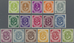 Bundesrepublik Deutschland: 1951, POSTHORN 2 Pf. Bis 90 Pf., Postfrisch, Ab 30 P - Unused Stamps