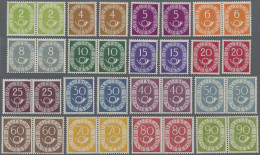 Bundesrepublik Deutschland: 1951, 2-90 Pf. Freimarken Ziffer Mit Posthorn 2x Kom - Ungebraucht