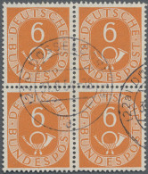 Bundesrepublik Deutschland: 1951, Posthorn 6 Pfg Als Zentrisch Gestempelter Vier - Usados