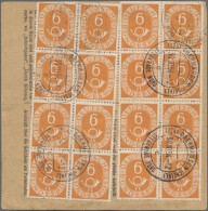 Bundesrepublik Deutschland: 1951, 6 Pfg. Posthorn, Zwei Senkrechte 8er-Blocks Zu - Briefe U. Dokumente