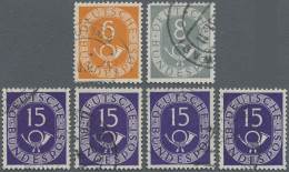 Bundesrepublik Deutschland: 1951, Posthorn 6 Pf, 8 Pf Und 4 Stck. 15 Pf Alle Mit - Gebraucht