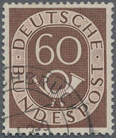 Bundesrepublik Deutschland: 1951, Posthorn 60 Pfg Mit Plattenfehler "brauner Fle - Gebruikt