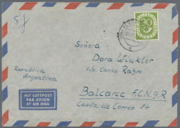 Bundesrepublik Deutschland: 1952/54, Die Drei Höchstwerte Posthorn 70, 80 Und 90 - Briefe U. Dokumente