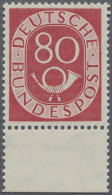 Bundesrepublik Deutschland: 1952, 80 Pf Posthorn, Postfrische Marke Vom Bogenunt - Neufs