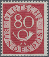 Bundesrepublik Deutschland: 1951, Posthorn 80(Pf) Mit Plattenfehler Zwei Rote St - Ongebruikt