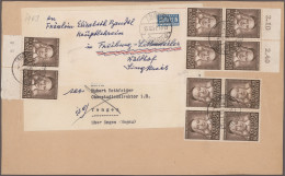 Bundesrepublik Deutschland: 1953, 4 Pfg. Wohlfahrt, Zwei 4er-Blocks Und Ein Waag - Other & Unclassified