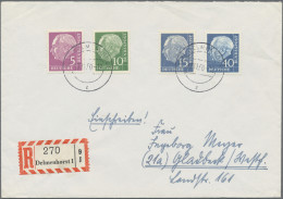 Bundesrepublik Deutschland: 1960, Heuss Lumogen, Kompletter Satz Auf Zwei R-Brie - Covers & Documents
