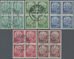 Bundesrepublik Deutschland: 1960, Heuss Lumogen, 7, 10, 15, 20 Und 25 Pfg., Fünf - Oblitérés