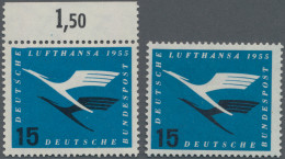 Bundesrepublik Deutschland: 1955, Lufthansa 15 Pf. Mit Plattenfehler Delle Am Li - Ongebruikt
