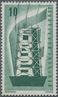 Bundesrepublik Deutschland: 1956, 10 Pf. Europa Mit Seitenverkehrtem Wasserzeich - Used Stamps