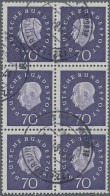 Bundesrepublik Deutschland: 1959, Heuss III, 70 Pf Als Senkrechter Sechserblock, - Gebruikt