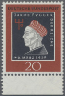 Bundesrepublik Deutschland: 1959, 20 Pfg. Jakob Fugger Mit Abart "Farbe Weißgrau - Neufs