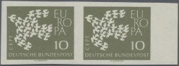 Bundesrepublik Deutschland: 1961, 10 Pfg. Europa Im Ungezähnten Waagerechten Paa - Unused Stamps