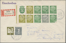 Bundesrepublik - Zusammendrucke: 1956, Heuss I, H.-Blatt 6, Postfrisch, Gestempe - Se-Tenant