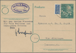 Bundesrepublik - Ganzsachen: 1949, Ganzsachenkarte 10 Pfg. Bundestag Mit Markant - Autres & Non Classés