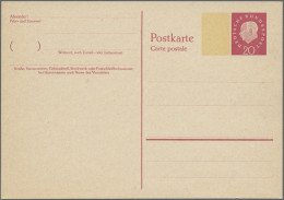 Bundesrepublik - Ganzsachen: 1960, 20 Pf. Rot Heuss Medaillon Mit Breitem Fluore - Other & Unclassified