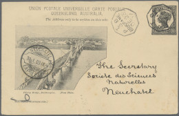 Queensland - Postal Stationery: 1898, Pictorial Issue Medallion Portrait: 1½d Bl - Briefe U. Dokumente