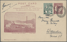 Queensland - Postal Stationery: 1906, Pictorial Issue With 'POST CARD' At Top Me - Covers & Documents