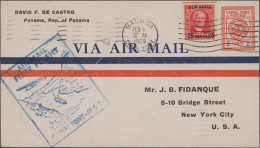 Canal Zone - Postal Stationery: 1929, Airmail Envelope 2c. Red With Centred Insc - Panama