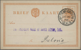 Oranje Free State - Postal Stationery: 1886/1896, Postal Card 1d. Orange, Lot Of - Autres & Non Classés