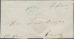 Uruguay -  Pre Adhesives  / Stampless Covers: 1852/1858, Lot Of Nine Stampless L - Uruguay