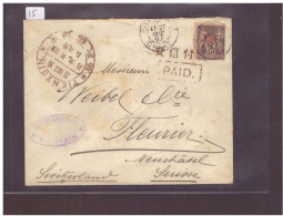 CHINA - COVER FROM SHANGHAI VIA TIENTSIN TO SWITZERLAND - Lettres & Documents