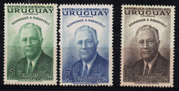 Uruguay #602-04 Congress American Spain UPAE Franklin D Roosevelt MNH - Uruguay