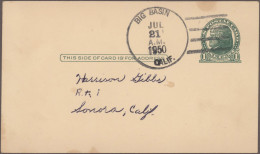 United States Of America - Post Marks: 1937/1968, Postmarks Of California, Colle - Storia Postale