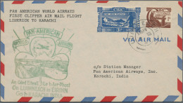 Air Mail: 1931/1954, Assortment Of 23 Covers/cards Incl. Zeppelin 1931 Polar Fli - Other & Unclassified