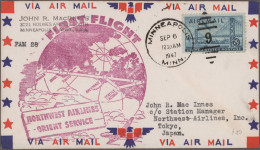 Air Mail: 1947/1992, Album With Approx. 100 First Flight Covers Of The US Airlin - Autres & Non Classés