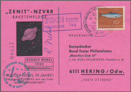 Rocket Mail: 1964, Raketenflug Zu Ehren Des 70.Geburtstags Von Rudolf Nebel. Run - Autres & Non Classés