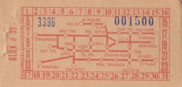ZET Zagreb Croatia Electric Tram Tramway Ticket Ca.1950 - Europa