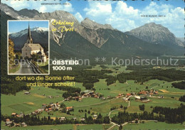 72213700 Obsteig Tirol Mit Mieminger Kette Und Hohe Munde Dorfkirche Fliegeraufn - Sonstige & Ohne Zuordnung