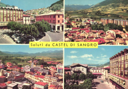 CASTEL DI SANGRO, L'AQUILA, ABRUZZO, MULTIPLE VIEWS, ARCHITECTURE, CARS, ITALY, POSTCARD - L'Aquila