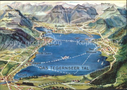 72212150 Tegernsee Und Umgebung Panoramakarte Tegernsee - Tegernsee