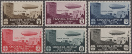 Thematics: Zeppelin: 1933, Zeppelin Stamps "Trip To Italy", Lot Of Three Mint Se - Zeppelins