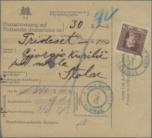 Bosnia + Herzegovina: 1918, Lot Von 14 Postanweisungen Je Mit Einzelfrankatur Ka - Bosnië En Herzegovina