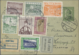 Bulgaria: 1935/1936, Football Championship+Junak, Lot Of 13 Covers/cards Bearing - Brieven En Documenten