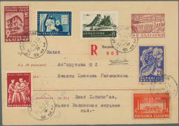 Bulgaria - Postal Stationery: 1953/1962, Assortment Of 54 Commercially Used Stat - Cartes Postales