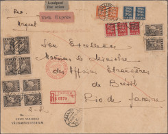 Estonia: 1936, Registered Express Airmail Letter Bearing 31.45kr. Rate From "TAL - Estonie