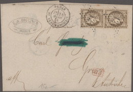 France: 1810-1960 Ca.: Lot Of 33 Covers And Postcards, With Two Early Pre-philat - Collections