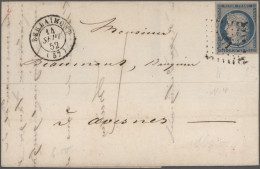 France: 1852/1874, Assortment Of Apprx. 188 Letters Bearing Frankings Ceres+Napo - Collections