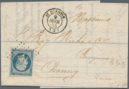 France: 1853/1875, Assortment Of Apprx. 80 Letters Bearing Frankings Mainly Empi - Colecciones Completas